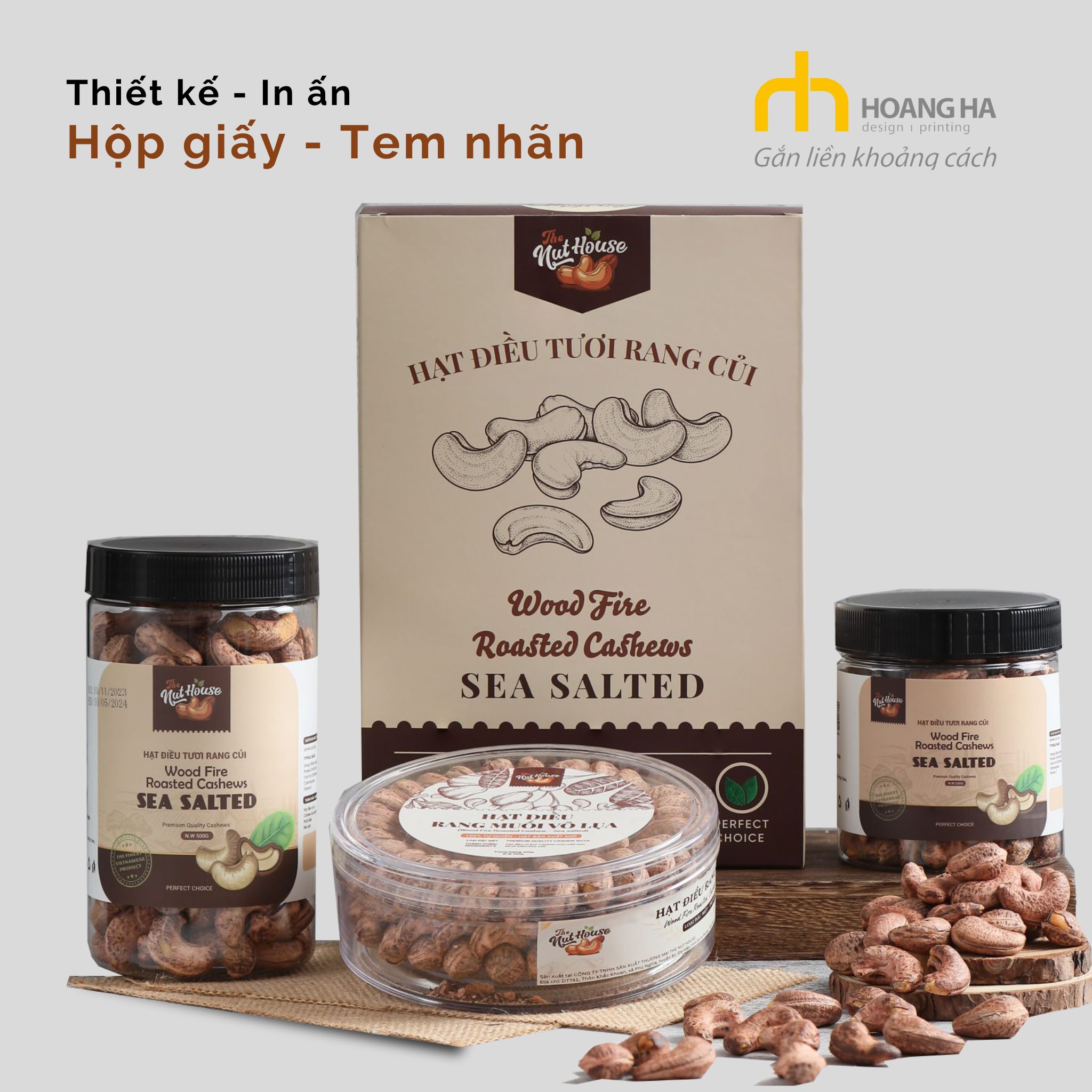 Thiết kế- in ấn bao bì giấy hạt điều